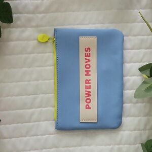 IPSY Blue, Pink and Lime "Power Moves" Empty Cosmetic Bag